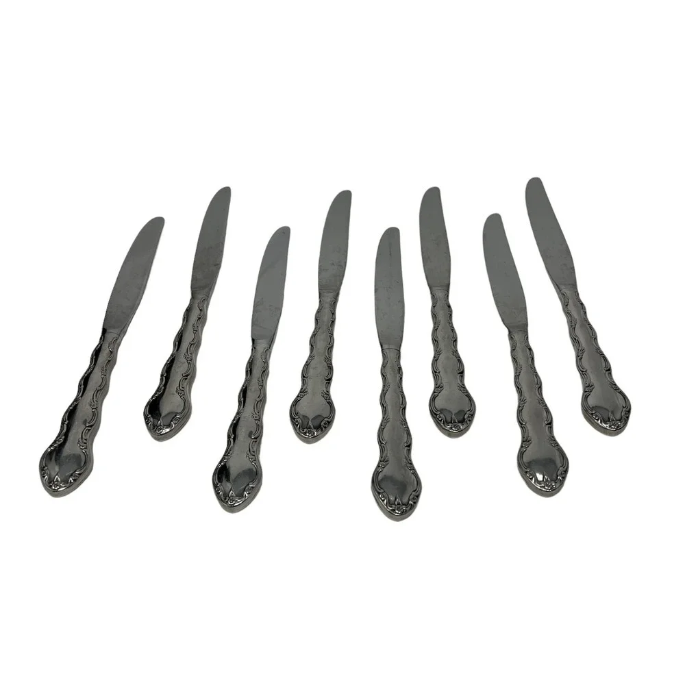 Reed & Barton Summertime Dinner Knives Flatware Set of 8 ‎ Stainless Silverware
